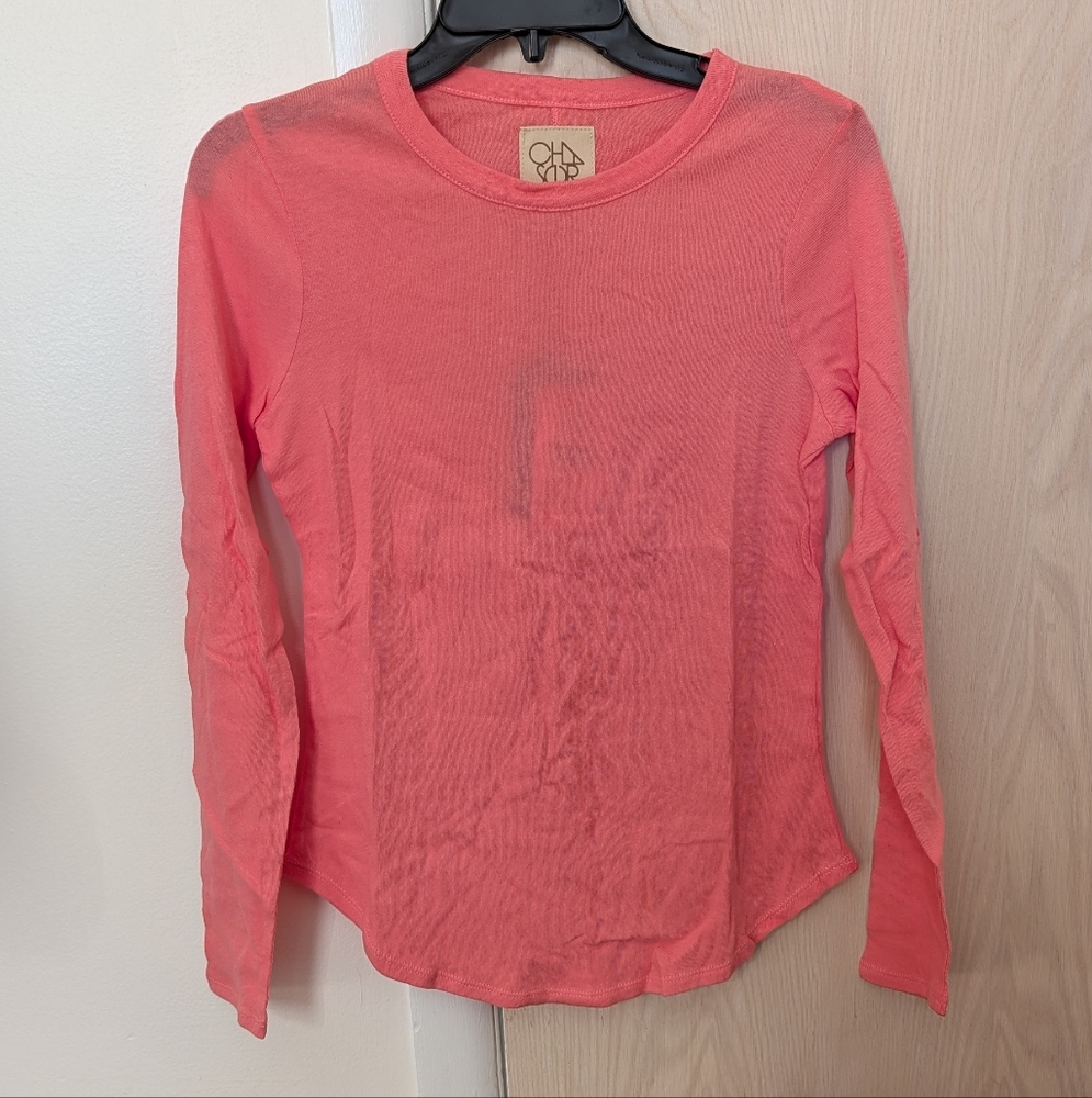 *NEW* Chaser Long Sleeve Shirt Flamingo Pink - Size Small - 100% Cotton - NWT